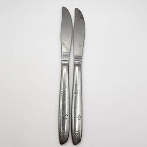 2 Vintage Superior Stainless Atomic Night Sky Butter Knife Knives MCM